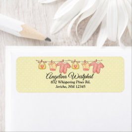 Etiquetas de direcciones de retorno de Baby Shower