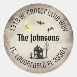 Etiquetas de direcciones de retorno de Sepia redon