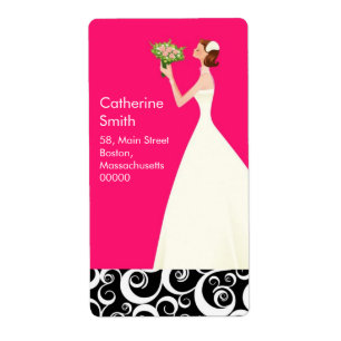 Etiquetas de direcciones de Swirl de novias en ros