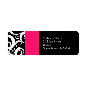Etiquetas de direcciones de Swirls de Damask en co