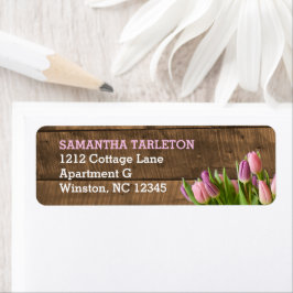Etiquetas de direcciones de Tulips y Barnwood