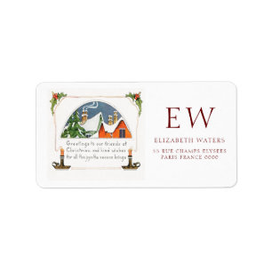 ETIQUETAS DE DIRECCIONES DE VINTAGE CHRISTMAS