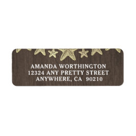 Etiquetas de direcciones del Boda Starfish Rustic