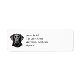 Etiquetas de direcciones del labrador negro