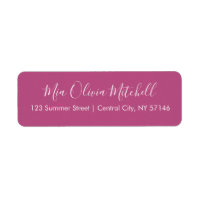 Etiquetas de direcciones elegantes color rosa mora