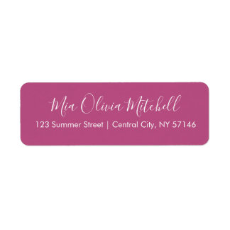 Etiquetas de direcciones elegantes color rosa mora