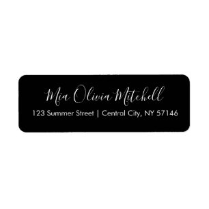 Etiquetas de direcciones elegantes de color negro