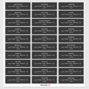 Etiquetas de direcciones en blanco y negro