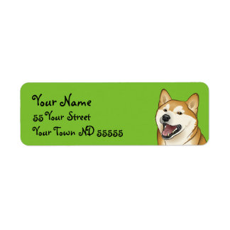 Etiquetas de direcciones japonesas de shiba inu fe
