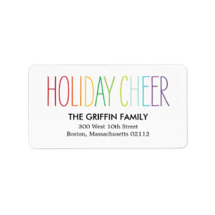 Etiquetas de direcciones luminosas y coloridas