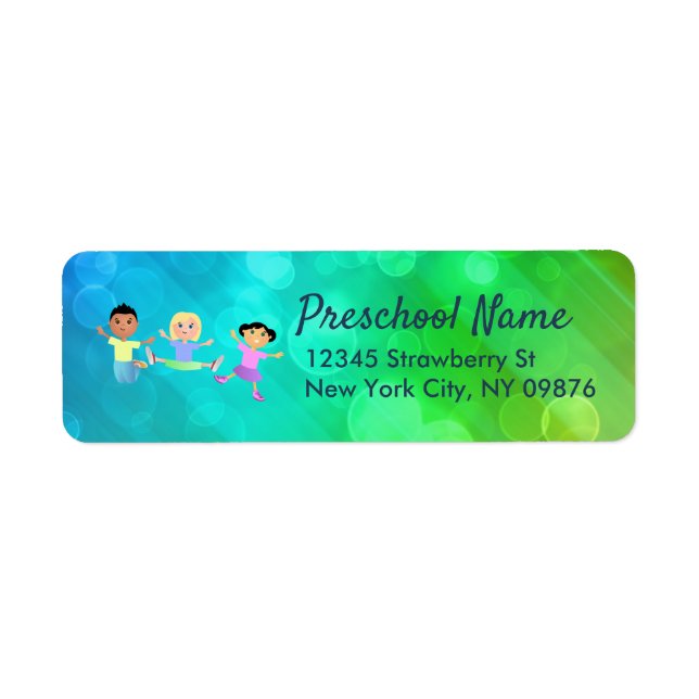 Etiquetas de direcciones preescolares (Frente)