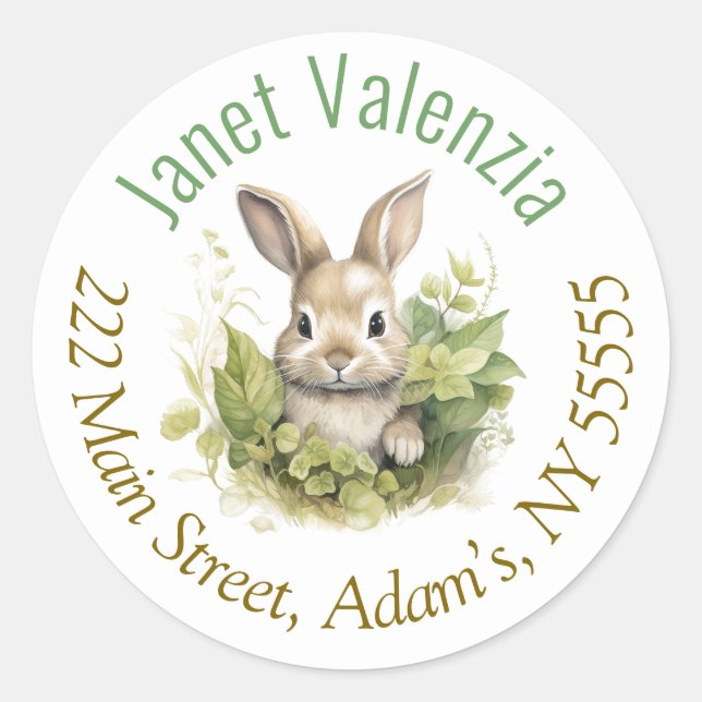 Etiquetas de direcciones redondas (Anverso)