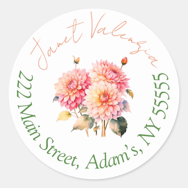 Etiquetas de direcciones redondas (Anverso)