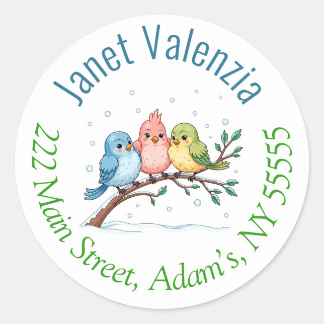 Etiquetas de direcciones redondas (Anverso)