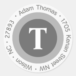 Etiquetas de direcciones redondas de Adam Thomas
