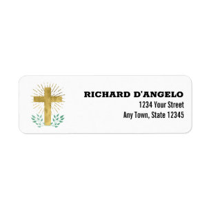 Etiquetas de direcciones religiosas cruzadas de Re