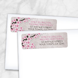 Etiquetas de direcciones rusticas de color rosa de