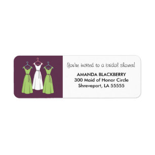 Etiquetas de ducha de novia personalizadas de tres