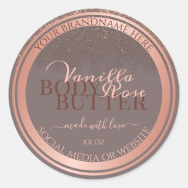 Etiquetas de embalaje de producto gris Rosa Gold