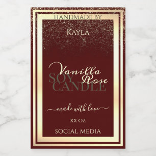 Etiquetas de embalaje de productos de Borgoña y Or