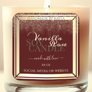 Etiquetas de embalaje de productos de Borgoña y Or