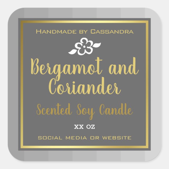 Etiquetas de embalaje de productos de oro gris pla (Anverso)