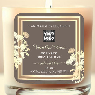 Etiquetas de embalaje de productos marrones marco 