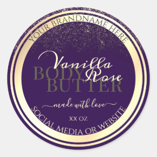 Etiquetas de embalaje de productos púrpura de lujo