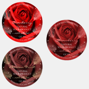 Etiquetas de embalaje de productos Rojo Floral y B