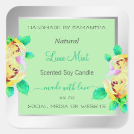 Etiquetas de empaque de productos verdes Floral Si