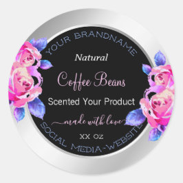 Etiquetas de empaquetado de producto Plata Púrpura