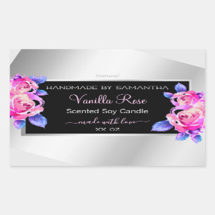 Etiquetas de empaquetado de producto Plata Púrpura