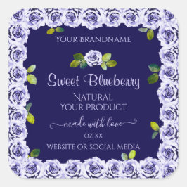 Etiquetas de empaquetado de productos azul oscuro 