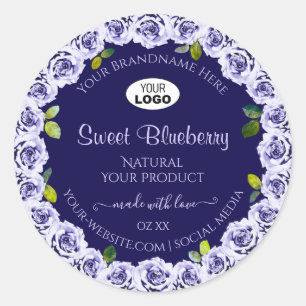 Etiquetas de empaquetado de productos de color azu