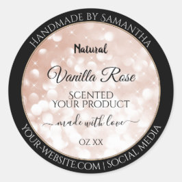 Etiquetas de empaquetado de productos Rosa Gold Pu