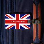 Etiquetas de encargo del equipaje del viaje de la<br><div class="desc">Etiquetas de encargo del equipaje del viaje de la bandera británica de Union Jack. Accesorios patrióticos de encargo para los bolsos y las maletas. Añada su propio texto,  cita,  nombre,  monograma,  decir orgullo únicos del inglés del etc. Inglaterra GB de Reino Unido BRITÁNICO,  Gran Bretaña.</div>