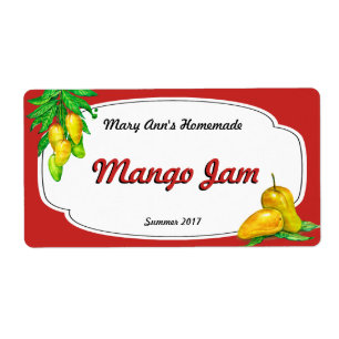 Etiquetas de enlatado del atasco del mango