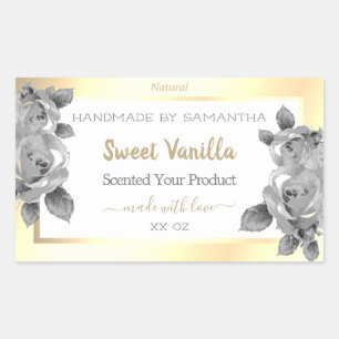 Etiquetas de envasado de productos blancos para la