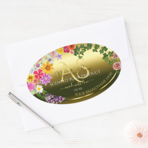Etiquetas de envasado de productos de oro floral c