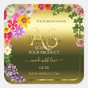 Etiquetas de envasado de productos de oro floral c