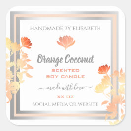 Etiquetas de envasado de productos florales en bla