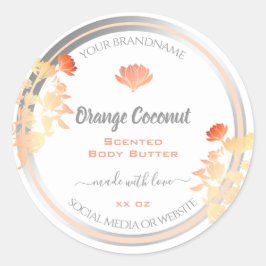 Etiquetas de envasado de productos florales en bla