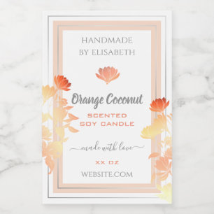 Etiquetas de envasado de productos florales en bla