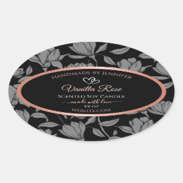 Etiquetas de envasado de productos florales negros