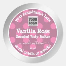 Etiquetas de envasado de productos rosados y plate