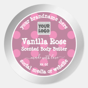 Etiquetas de envasado de productos rosados y plate