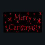 Etiquetas de envío Black Red Merry Christmas Stars<br><div class="desc">Felices Fiestas Etiquetas de envío Típografía negra y roja Feliz Navidad,  Estrellas estacionales,  puedes cambiar el texto y los colores</div>