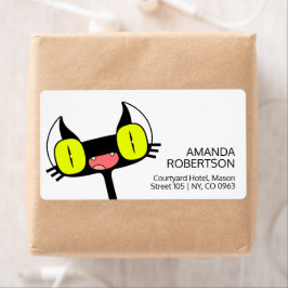 Etiquetas de envío con un gatito gracioso