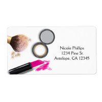 Etiquetas de Envío de Belleza de Maquillaje Blanco
