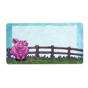 Etiquetas de envío de cerdito rosa